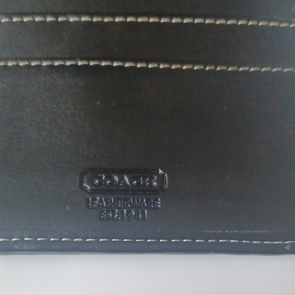 Coach Black and Silver Compact Wallet with Flap Closure - Picture 5 of 12